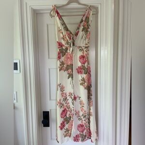 REFORMATION Floral Dress with adjustable tie shoulder straps
